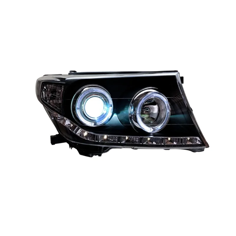 for Toyota Land Cruiser LC200 FJ200 Headlights 2008-2014 Head Lamp LED Angel Eye Head Light