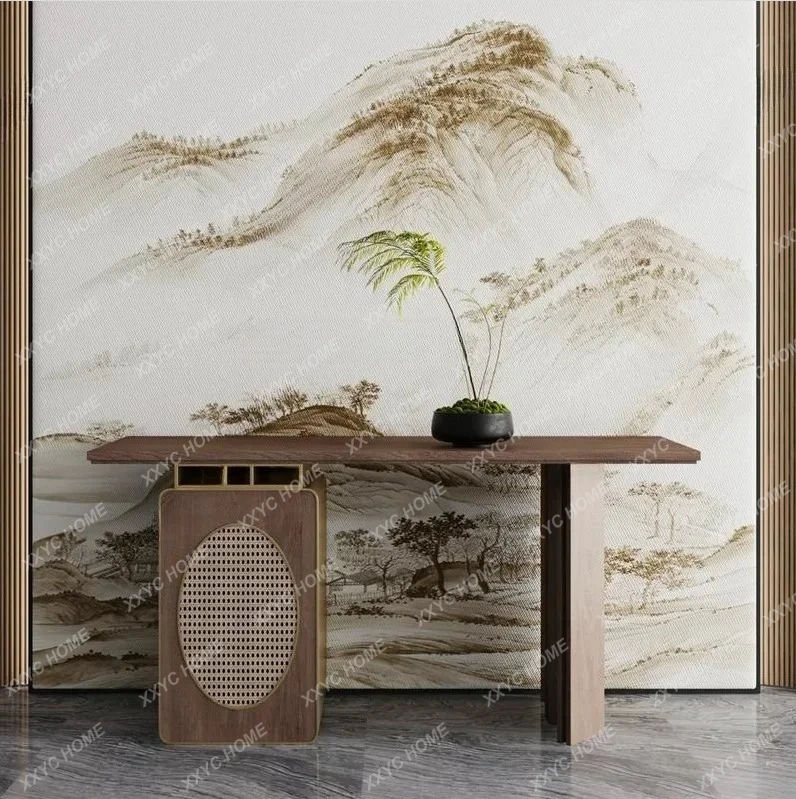 TT  entrance table, living room strip case decoration entrance table against the wall, solid wood strip table