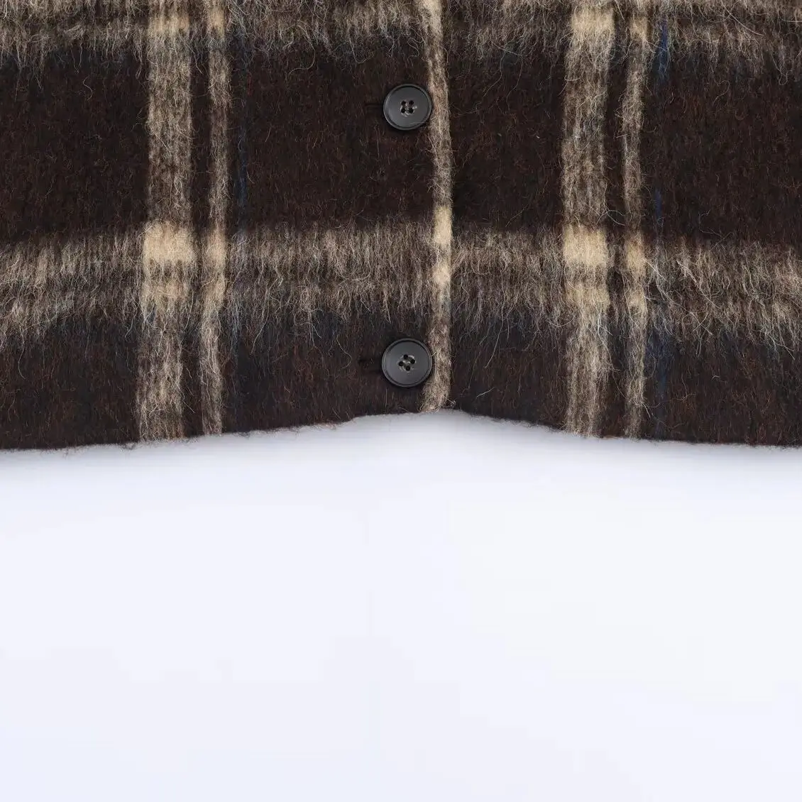 DiYiG VROUW 2025 Herfst Nieuwe Mode Korte Geruite Jas Chic Elastische Zoom bd Lange Mouw Jas Bovenkleding Mujer