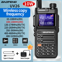 Baofeng UV-26 Walkie Talkie 10W Multi Band Wireless Copy Frequency High Power 999 Channels NOAA with Type-C Charger Ham Radio