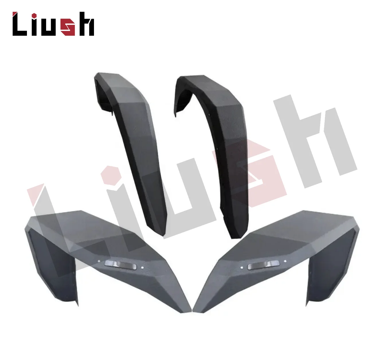 Body Kit Car Accessory Retrofit Liush Fender Flares for Jeep Wrangler JL 2018+ with Light Wheelbrow Front and Rear Steel Fender