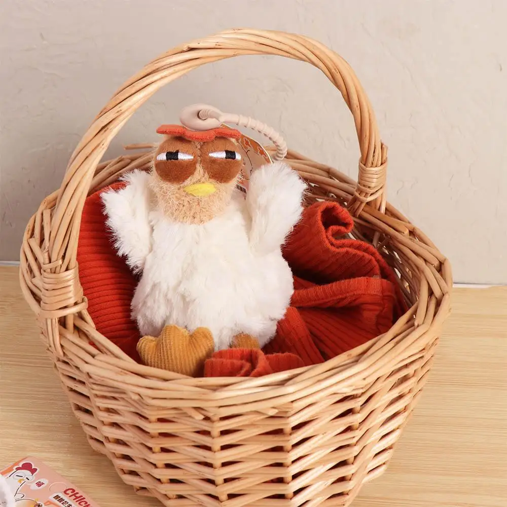 

Funny Rubber Chicken Keychain Cartoon Simulation Hens Key Ring Soft Metal Egg-laying Animal Key Holder Gift