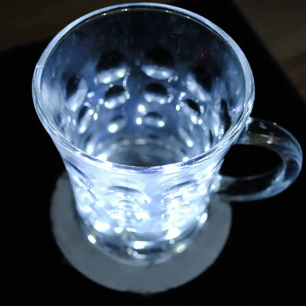 ملصقات ضوء LED فائقة السطوع متوهجة للزجاجات ، حصيرة أكواب ، مصباح كوستر لحفل الزفاف ، العام الجديد ، حفلة الكريسماس ، كوب مشروبات ، ديكور فازة