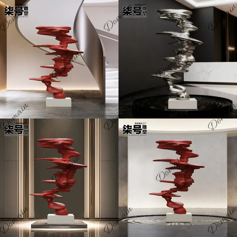 Large Floor Standing Fiberglass Sculpture Abstract Art Figure Decoration Villa Entrance Hotel Club Soft Furnishing