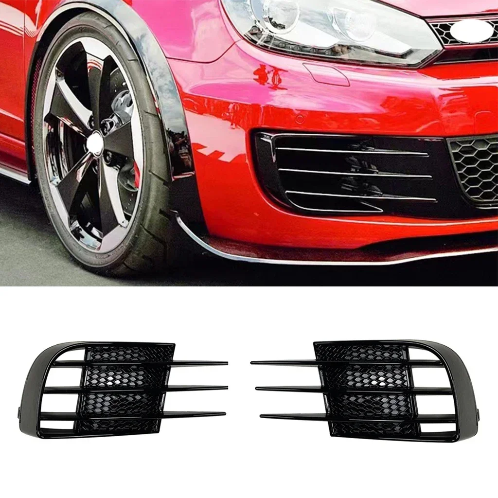 

Front Bumper Lip Splitter Fog Lamp Grill Spoiler Cover Air Vent Wind Knife For Volkswagen Golf 6 MK6 VI GTI R R20 2008-2013