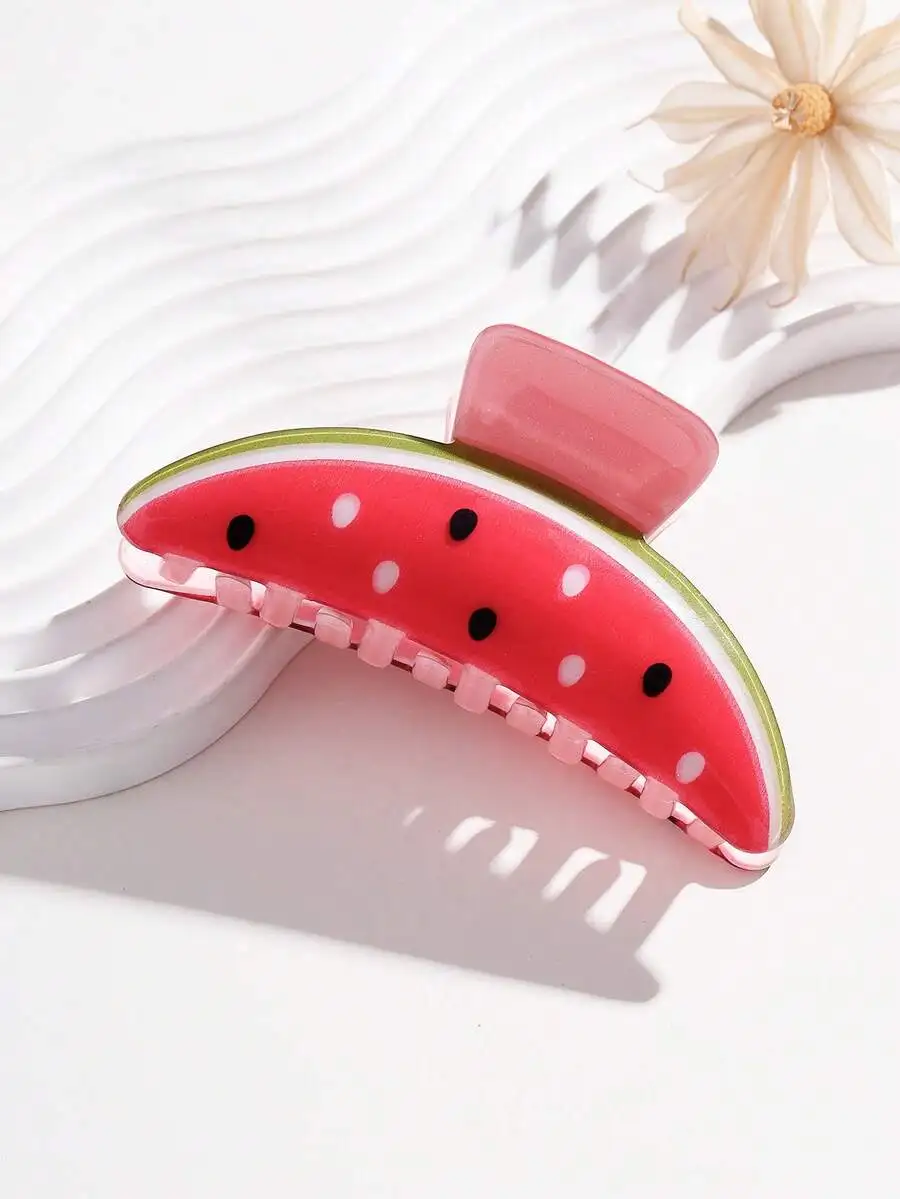 

1PC Womens Watermelon Acrylic Hair Claw Clip Summer Fashion Accessory