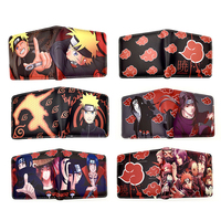 2023 New Naruto Cartoon Wallet PU Leather Women Men Naruto Sasuke Kakashi Anime Action Figures Short Wallet Coin Purse Toys Gift