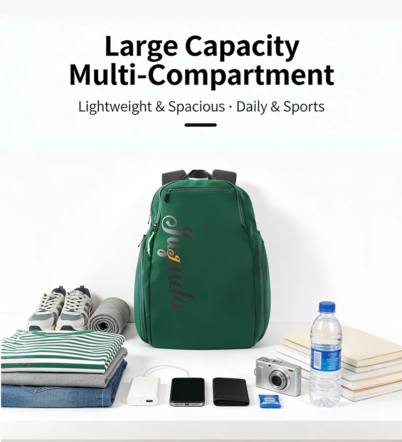 JUSENDA Tennis Backpack Large Capacity Outdoor Sport Bag Multifunctional Waterproof Tenis Padel Racket Bag With Shoe Compartment