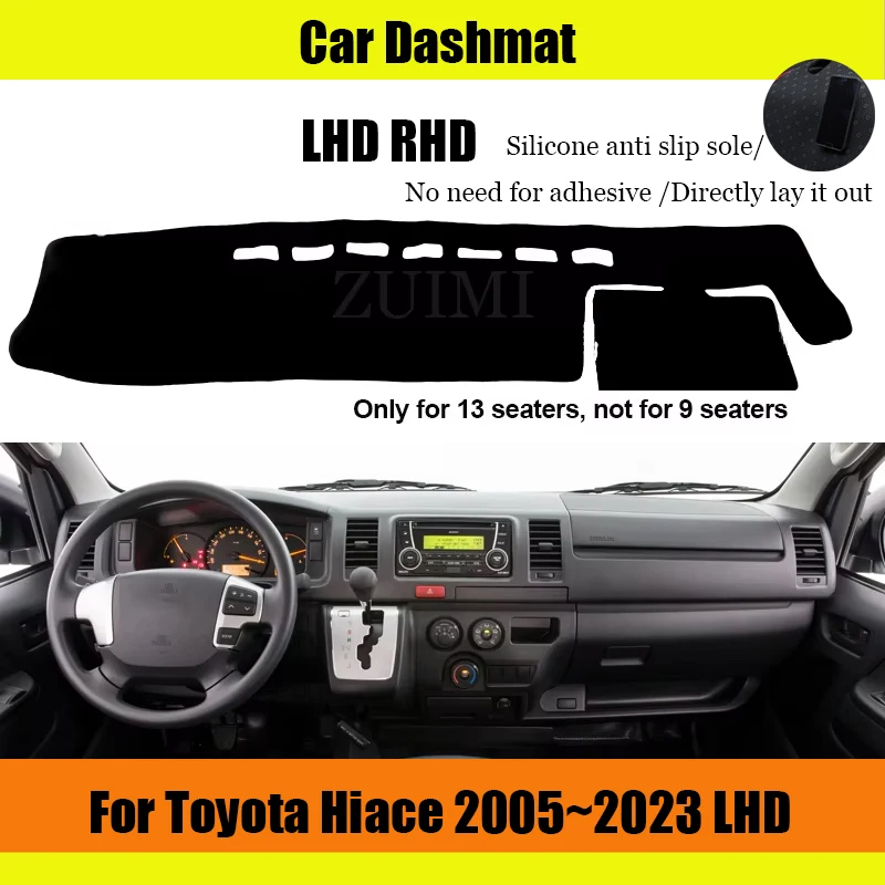 

ZUIMI Dashboard Cover Dash Mat Dashmat For Toyota Hiace 2005~2023 LHD RHD Dash Board Cover Pad Sun Shade Dedicated car Dustproof