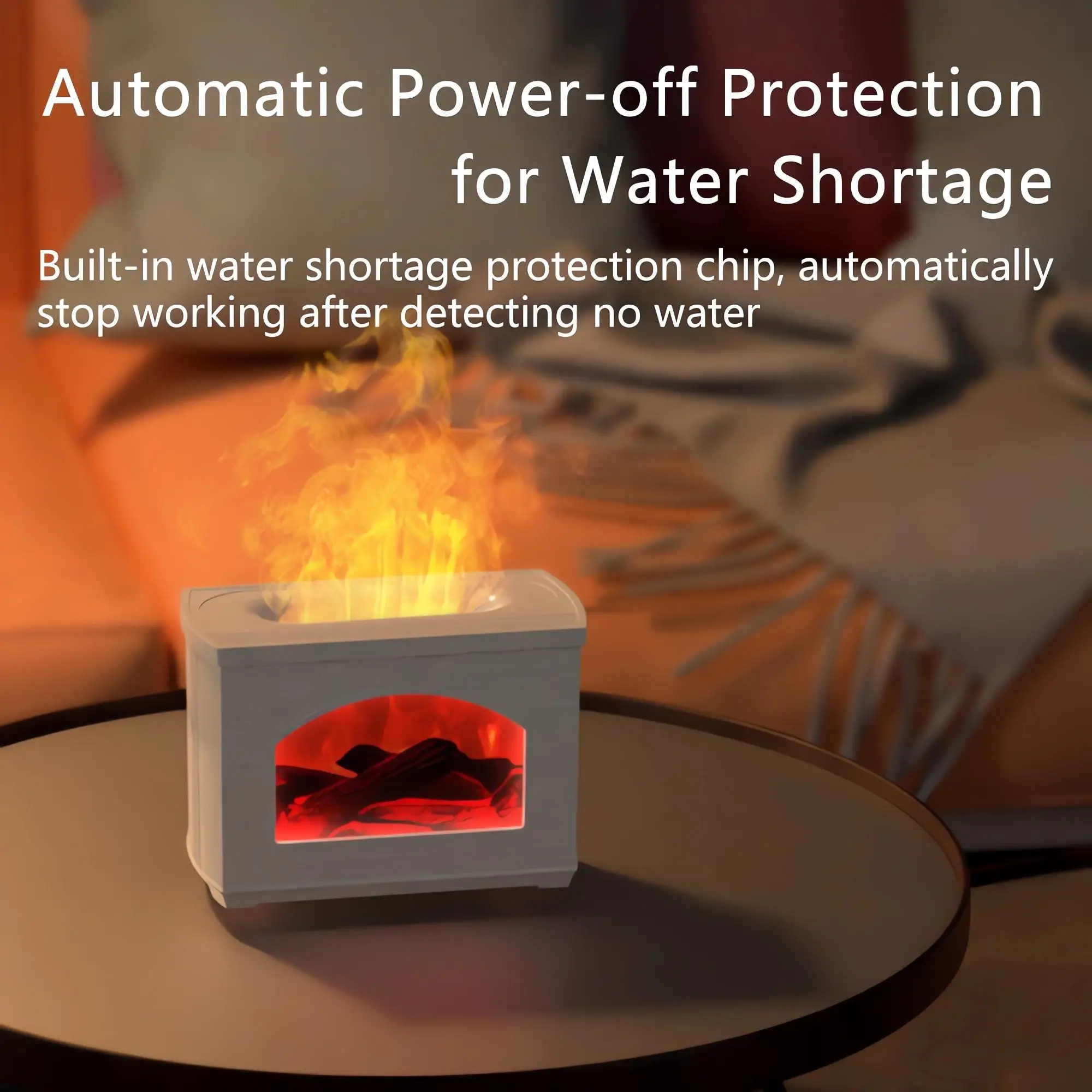 Description Picture 4 of item2024 New Simulated Fireplace Air Humidifier Flame Effect Aroma Oil Diffuser Aromatherapy Humidifiers Mist Sprayer Air Purifier