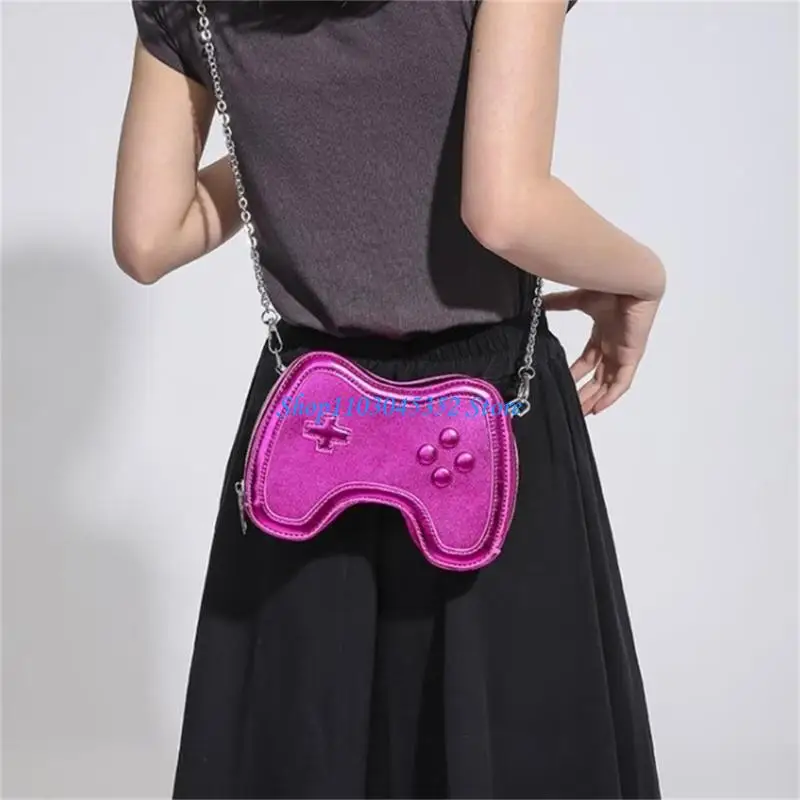 حقائب كروسبودي حقائب يد بسلسلة من البولي يوريثان حقائب كتف صغيرة للفتيات والنساء تحمل محفظة على شكل لوحة ألعاب حقيبة عصرية #2