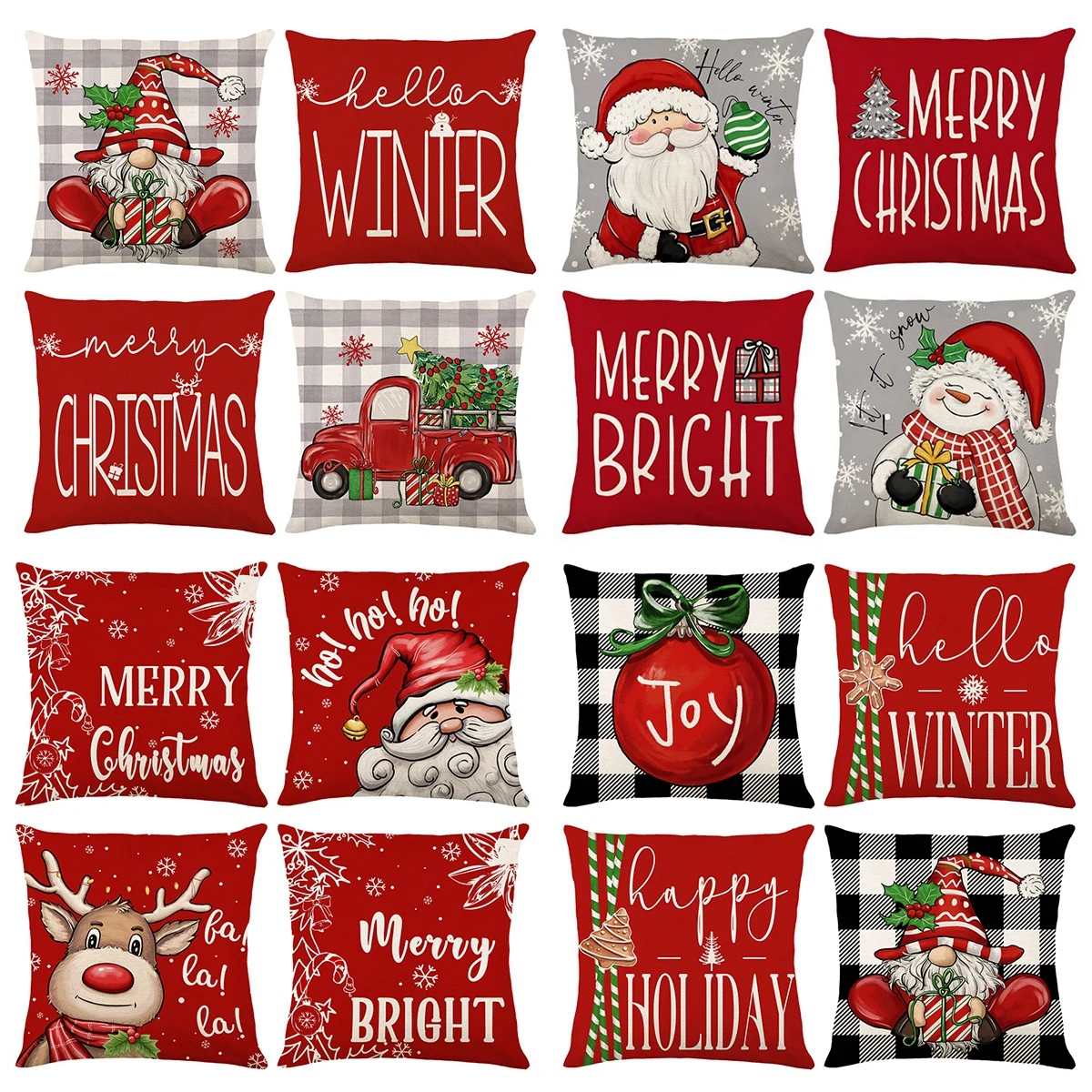 

45x45 Christmas Cushion Cover Pillowcase Merry Christmas Decoration Cushion Pillow Cases Home 2024 Xmas Gifts Pillow Covers 2025