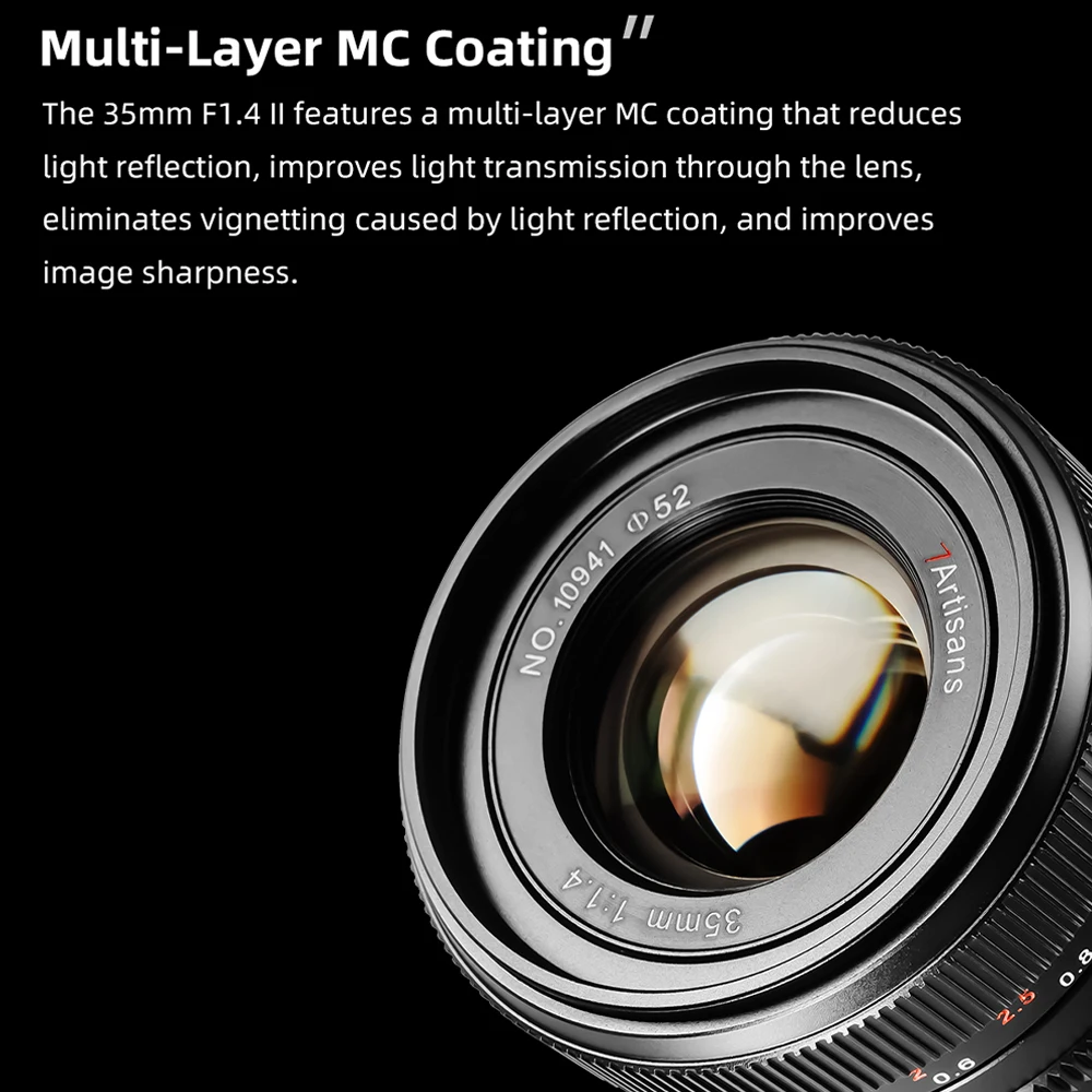 7artisans 35mm F1.4 III Lente principal com foco manual e quadro completo para Nikon Z Z50 ZFC Leica SL, SL2, T, TL CL/Panasonic LUMIX S1, S1R, S1H/Sigma FP Sony E alpha 7 A7S A7R Alpha 7 II Canon RF EOS-R EOS R3