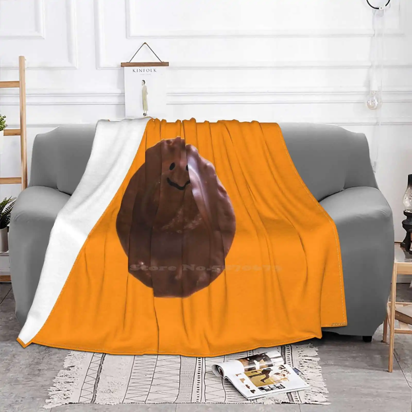 Gerald The Jaffa Cake ( Large ) Latest Super Soft Warm Light Thin Blanket Jaffa Cake Gerald Biscuit Food Sweet Fun Mcvites