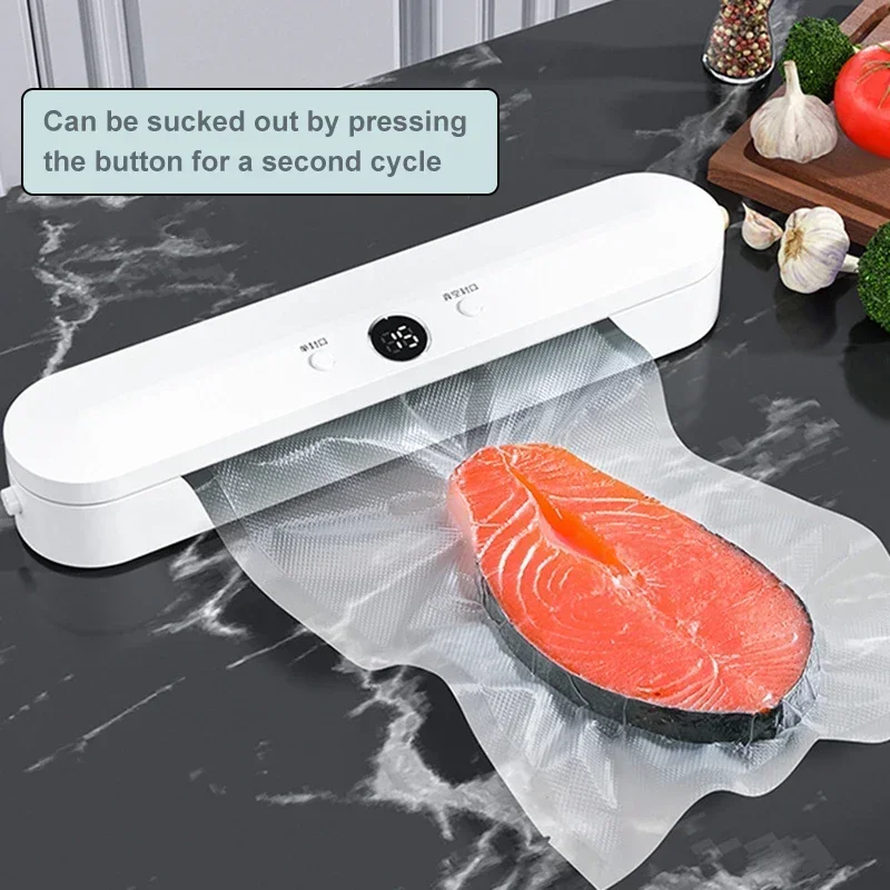 High-performing Food Vacuum Sealer With 10 Bags For Secure Household Packaging Food Packaging Machine For Snack Preservation