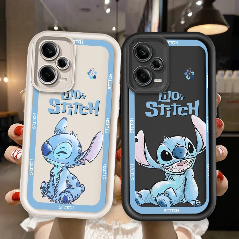 Christmas Disney Stitch Cartoon For Xiaomi Redmi Note 12 11 11S 10 9 8 7 Pro K50 K40 Ultra 4G 5G Eye Ladder Cover Capa Fundas