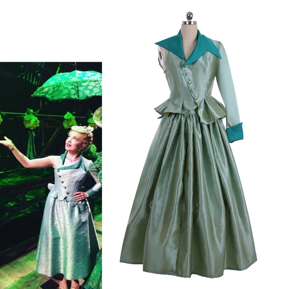 Tudor Queen Elizabeth Green Dress Medieval Musical Glinda Costume Halloween Carnival Party Princess Ball Gown Civil War Outfit