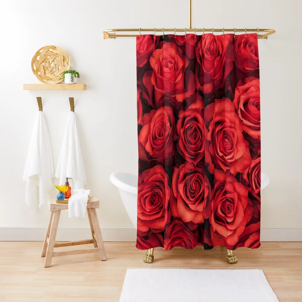 

Red Roses Shower Curtain Bathroom Shower Waterproof Shower And Anti-Mold Bathroom And Curtain