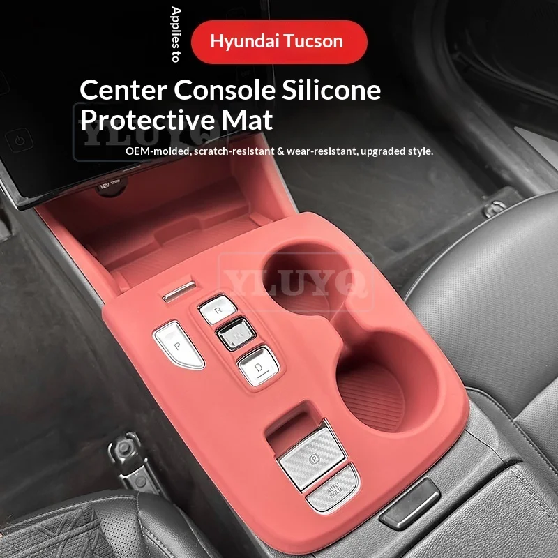 

FOR Hyundai Tucson Console Silicone Mat, Custom Panel Decorative Sticker, Anti-Slip Accessory, Interior Trim