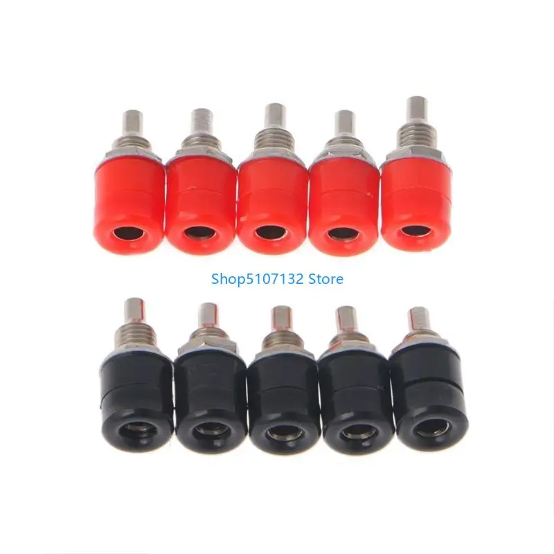 87HD 10Pcs 4mm Banana Head Connection Female Port Binding Post Panel Mount Test