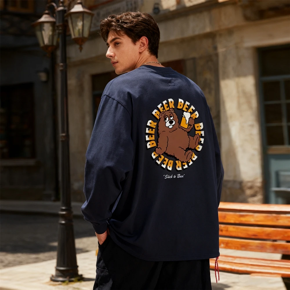 

KUCLUT 1:1, футболка с принтом лучшего качества в японском стиле, уличная одежда, свободные топы с длинными рукавами, футболка большого размера из 100% хлопка для мужчин и женщин