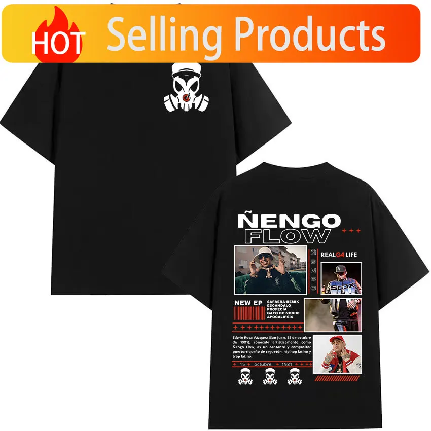 Rapper NENGO FLOW PEAL G4 LIFE Tour 2025 Graphic Tee Shirts Men's Hip Hop Fashion Cotton Short Sleeve T-shirt Unisex Streetwear
