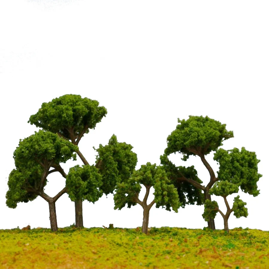 2018 Hot 200pcs/lot 3.5-9.5cm Miniature Plastic Green Model Trees For N Z Scale Layout Garden Pack