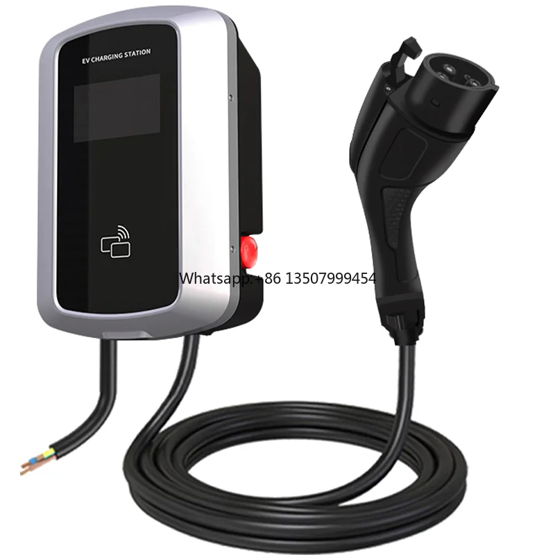 

New 11kW Smart Wall-mounted EV Charger Pile Box Type 1 Charging Station with IP54 Protection LCD Display 85V-265V Input