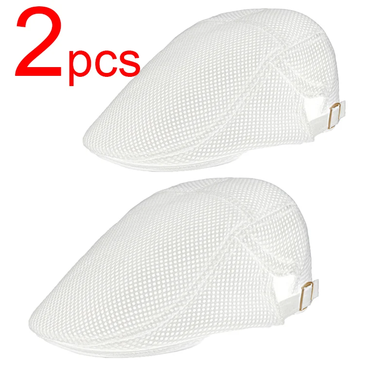 2/1pcs Beret Fully breathable mesh Catering Cook Hat Kitchen Work Cap for Food Service Restaurant Café Baking Household Cooking