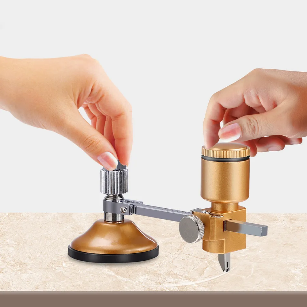 

Circular Glass Cutter Adjustable 400Mm Glass Cutter Tool Tile Ceramic Circle Cutting Tool Polished Gold Tone Lever