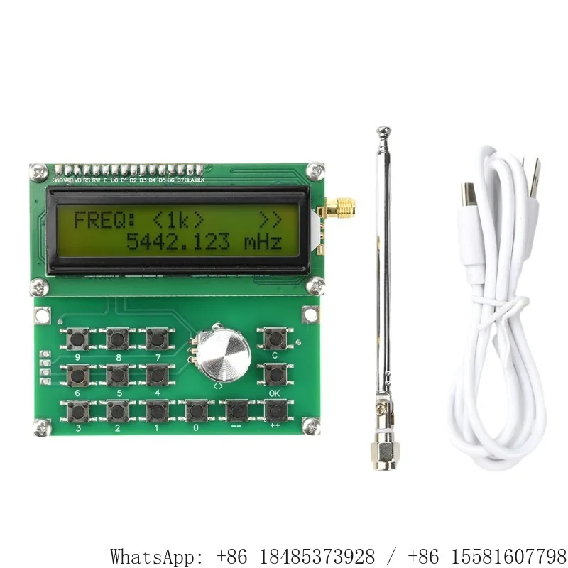 5MHz-4400MHz ADF4351 RF Signal Source Board Signal Generator with Antenna LCD Screen for Radio Frequency Experiment Test