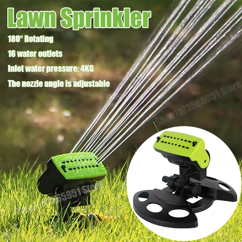 

Garden Automatic Sprinkler For Home, Farm, Lawn, Backyard, Garden180° Rotating 16 Water Outlets Irrigation System Water Sprayer