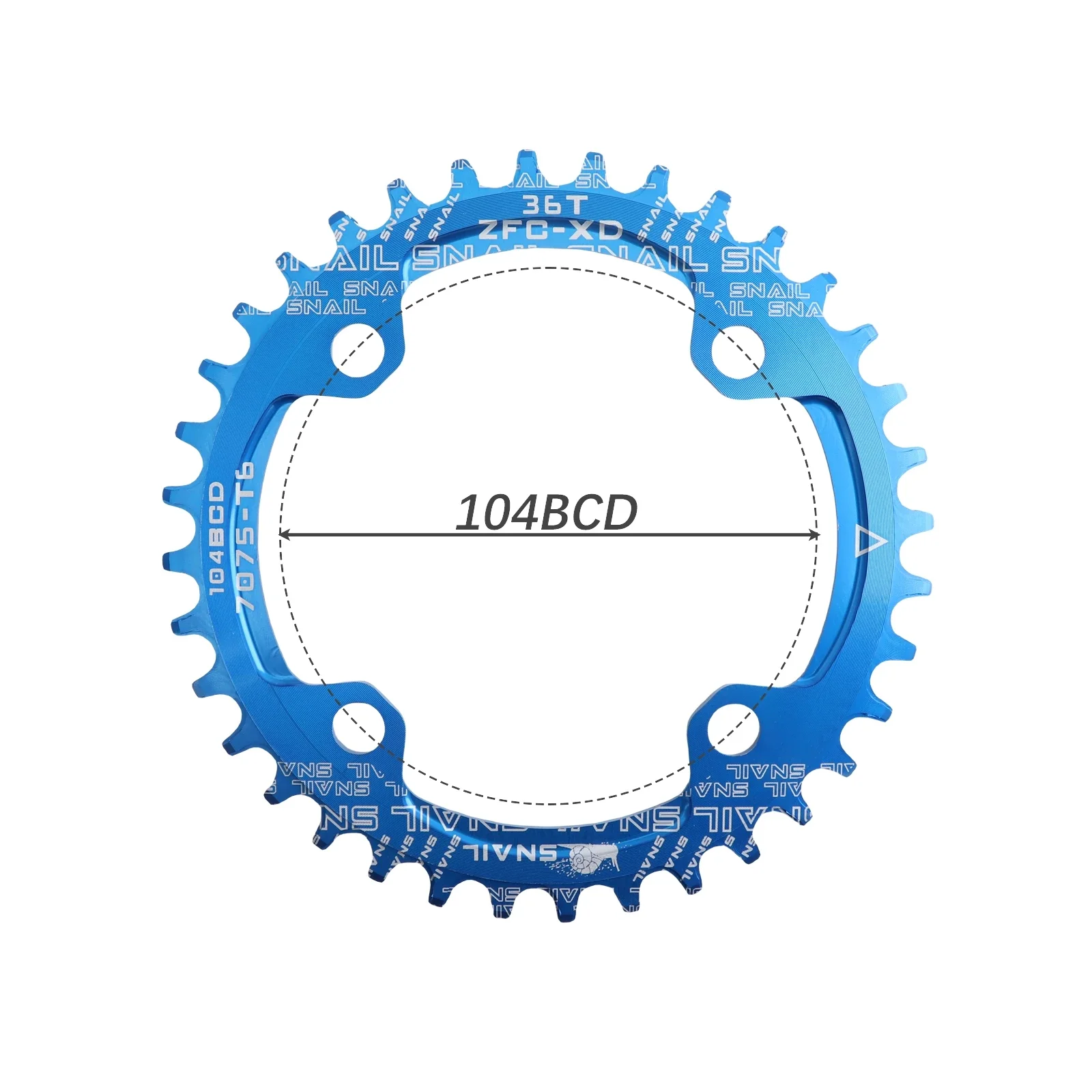 SNAIL Chainring 104BCD Round 32 34 36 38 40 42T 44 46 50 52T Tooth Narrow Wide Ultralight MTB Mountain Bike 104 BCD Chain ring