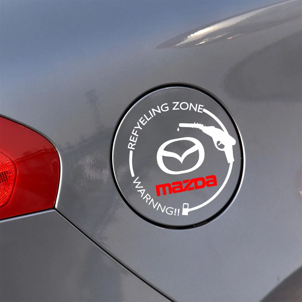 1Pcs Car Styling PVC Vinyl Body Fuel Tank Cap Badge Decoration Sticker For Mazda 2 3 5 6 Axela CX-5 CX-3 CX-9 Atenza Demio RX7