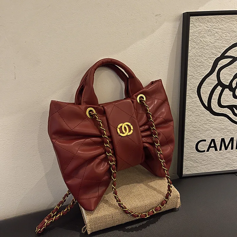 

2026 SS Women's Quilted Crossbody Bag, Vintage Soft Leather Shoulder Purse, Multi-way Chain Strap Tote for Casual Dating