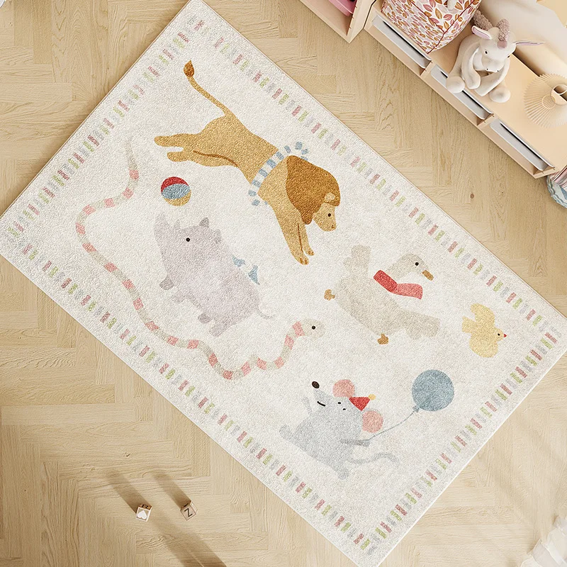 Cartoon cute animal carpets for living room children's bedroom crawl rugs kitchen home decoration kids play anti-slip floor mats