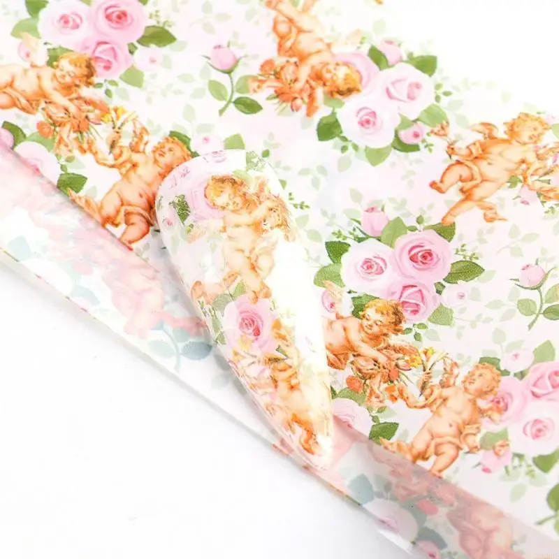 G99E Angel Art Foil Transfer Stickers Flower Art Films Art Stickers