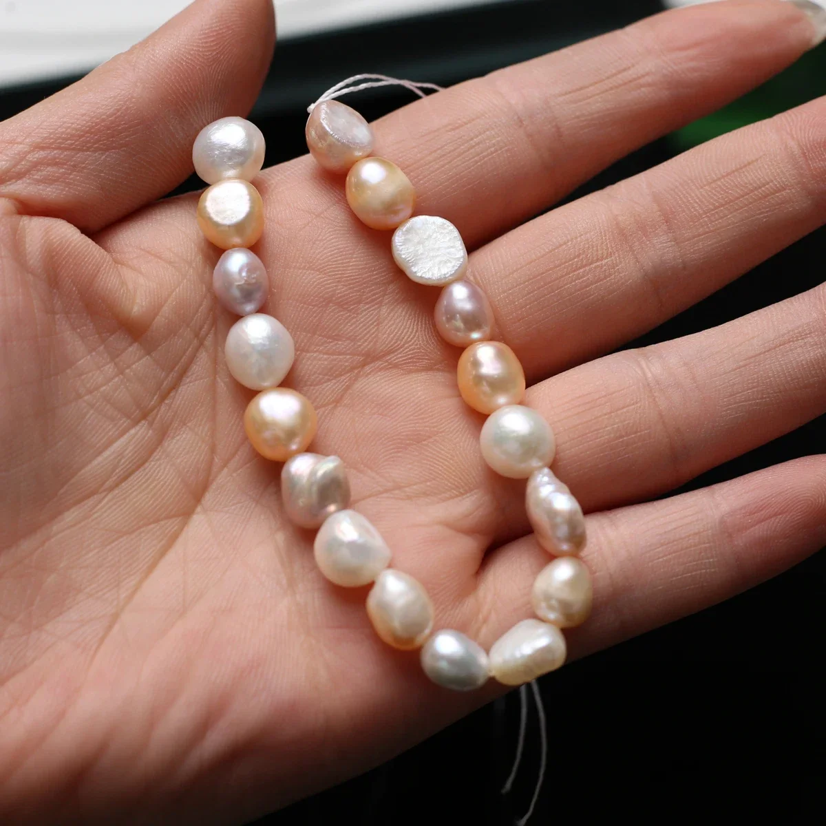 9-10mm3A 18cm Clean Natural Freshwater Pearl Multicolor Irregular Purple Pink Bead Jewelry MakeDIY Necklace Bracelet Accessories