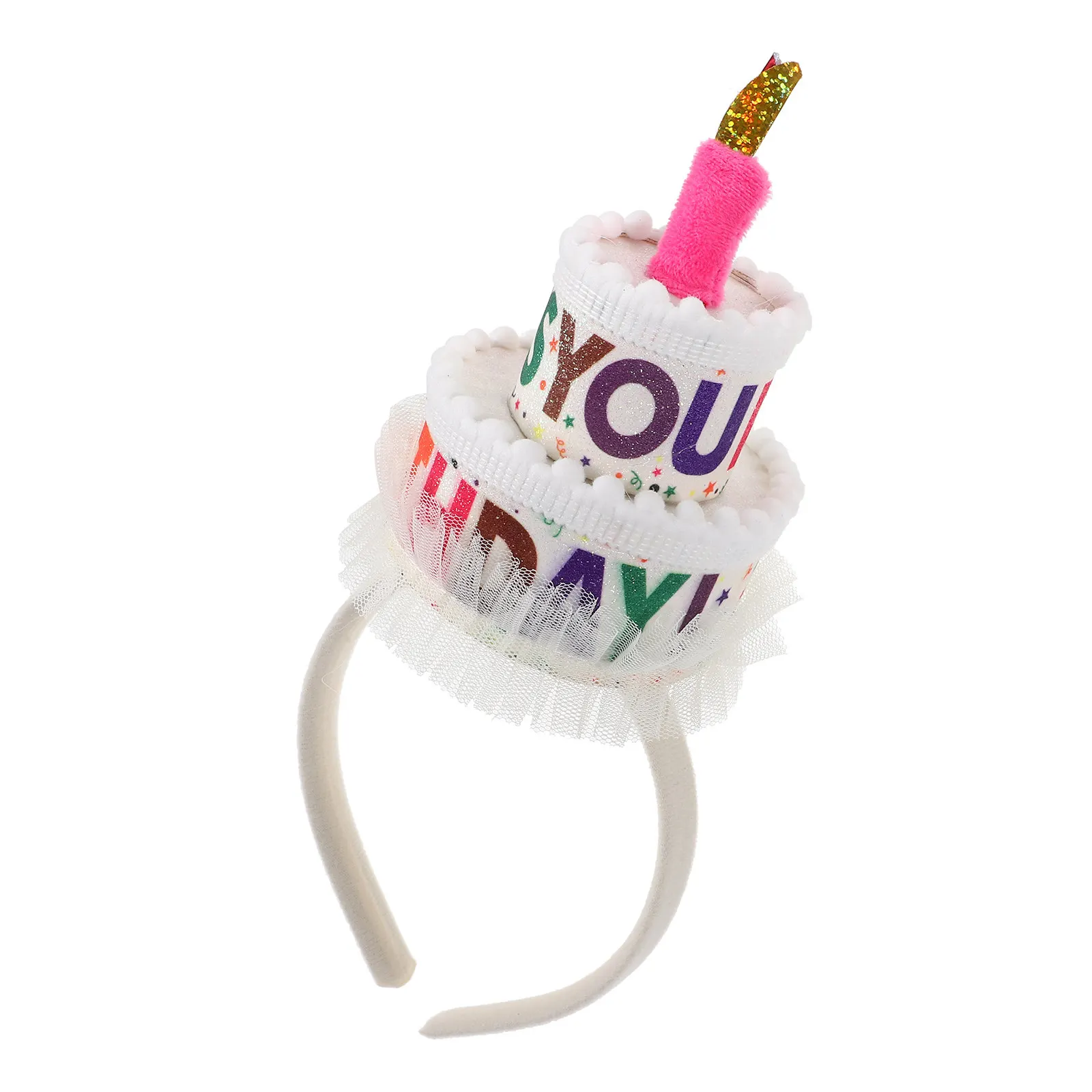 

Birthday Cake Hairband Adorable Kids Cake Hairband Cartoon Party Headband Birthday Party Hair Accessories Photo Prop for Girls