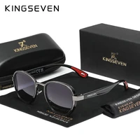 Gafas de sol KINGSEVEN polarizadas UV400 para hombre, gafas Retro de lujo a la moda para mujer, gafas informales con montura redonda antideslumbrantes