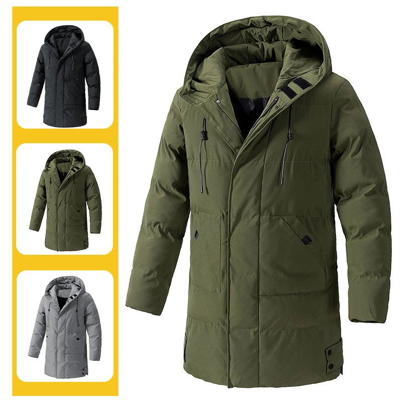 M-8XL cotton-padded coat, men's large size winter new loose hooded padded jacket, bread jacket, short warm cotton-padded coat