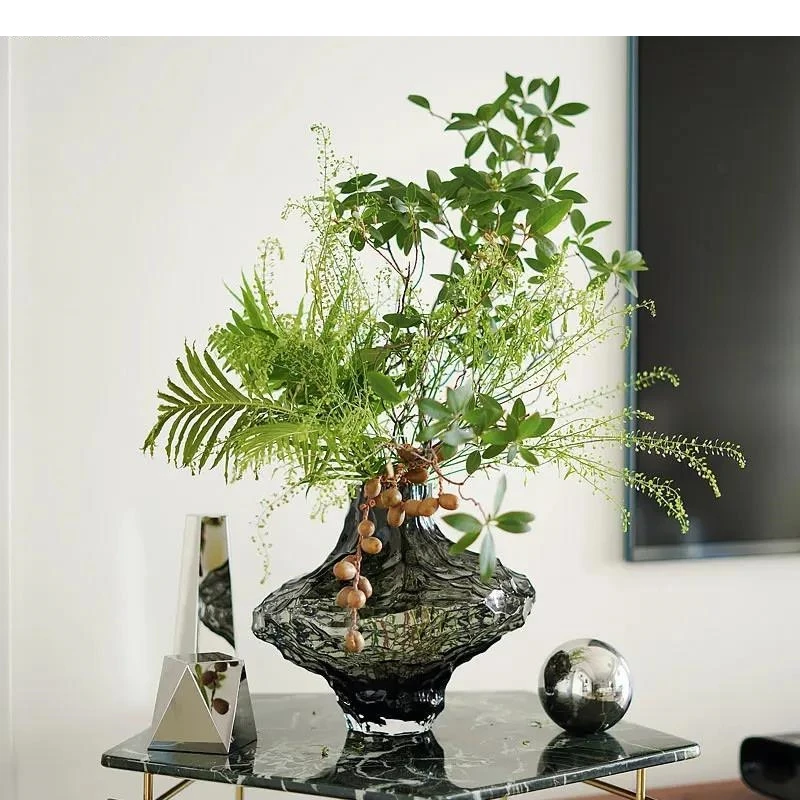 Irregular Glass Vase Desktop Flower Arrangement Electroplating Hydroponic Vases Home Decoration Accessories