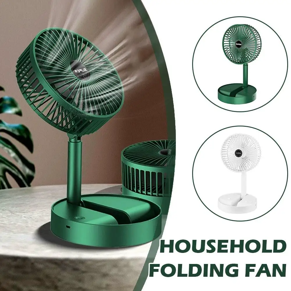 USB Rechargeable Mini Fan Height Folding Telescopic Fan Electric Stand Fan High Duration Mute Fan For Office Bedroom Cooler