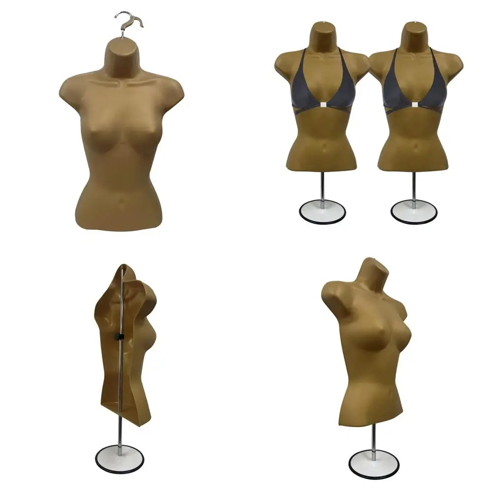 

Stackable Hollow Back Male Mannequin with Metal Stand for S-M Clothing Display, Bronze, Set of 2