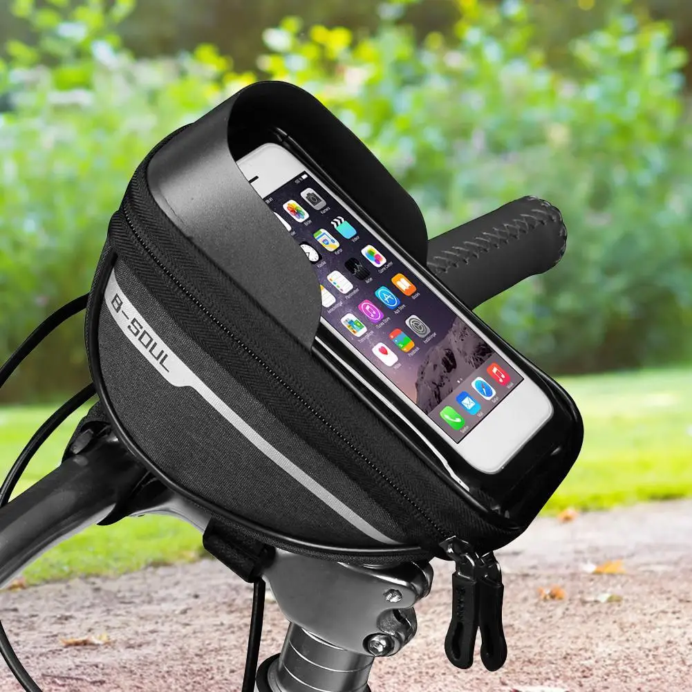 Bicycle Front Tube Phone Bags Waterproof Touch Screen Cycling Frame MTB Pannier