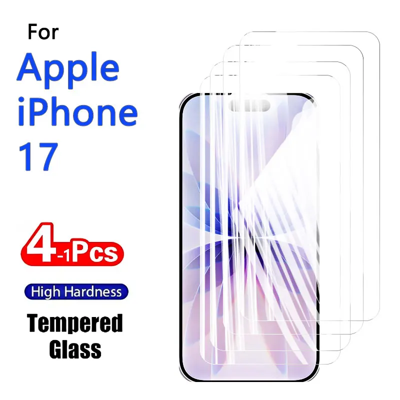 

1-4PCS HD Screen Protectors For Apple iPhone 17 Tempered Glass Crystal 9H High Aluminum Anti Scratch Case Friendly Fingerprint