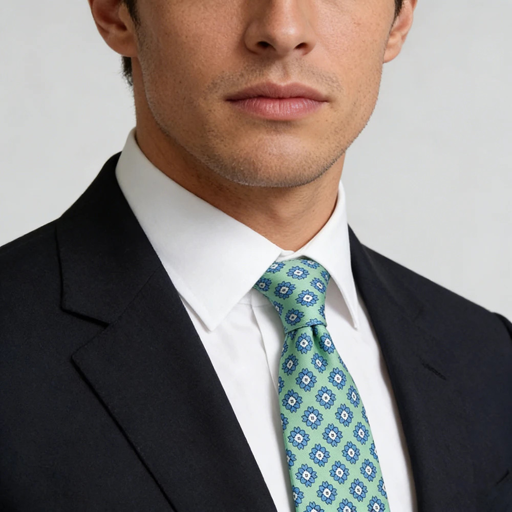 Gravata masculina clássica de alta qualidade, 7.5cm, macia, lisa, verde, azul, colorida, paisley, flor, uso diário, acessórios de negócios, presente