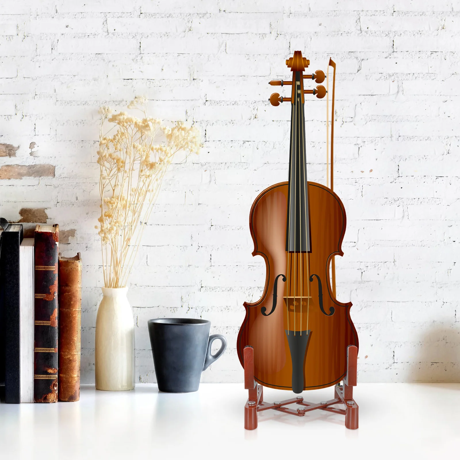 

Premium Professional Violin Stand Foldable Bracket Portable Lightweight Durable Sponge Instrument Any Size Bow Hole