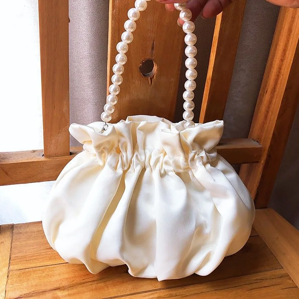 

Beautiful Ivory Evening Pearl Handbag Weddings Bride To Be Supplies Simple Elegant Purse Bachelorette Party Bridesmaid Souvenirs