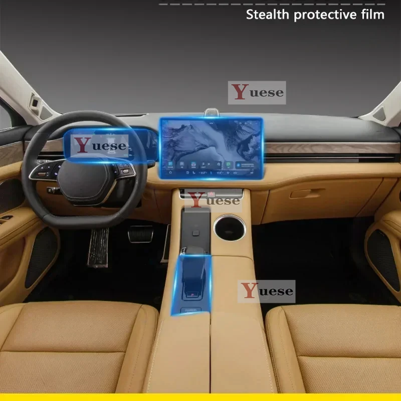 

For AITO M5 2022 2023 Car Interior Sticker Center Console Gear Touch Screen Back TPU Transparent Film